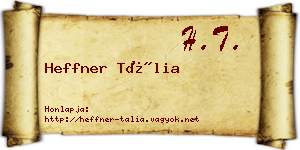 Heffner Tália névjegykártya